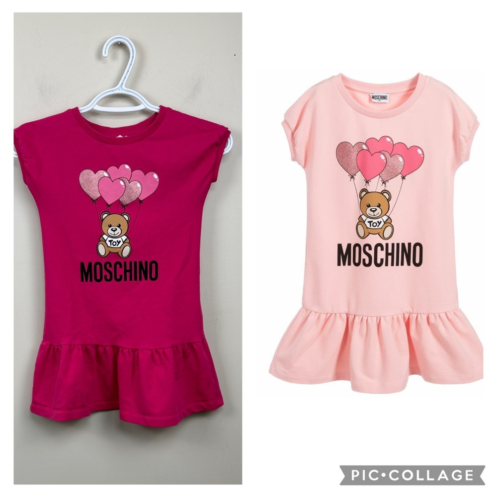 Moschino Fuchsia T-Shirt with Bear and Heart Balloons 6 girls kids
Euc